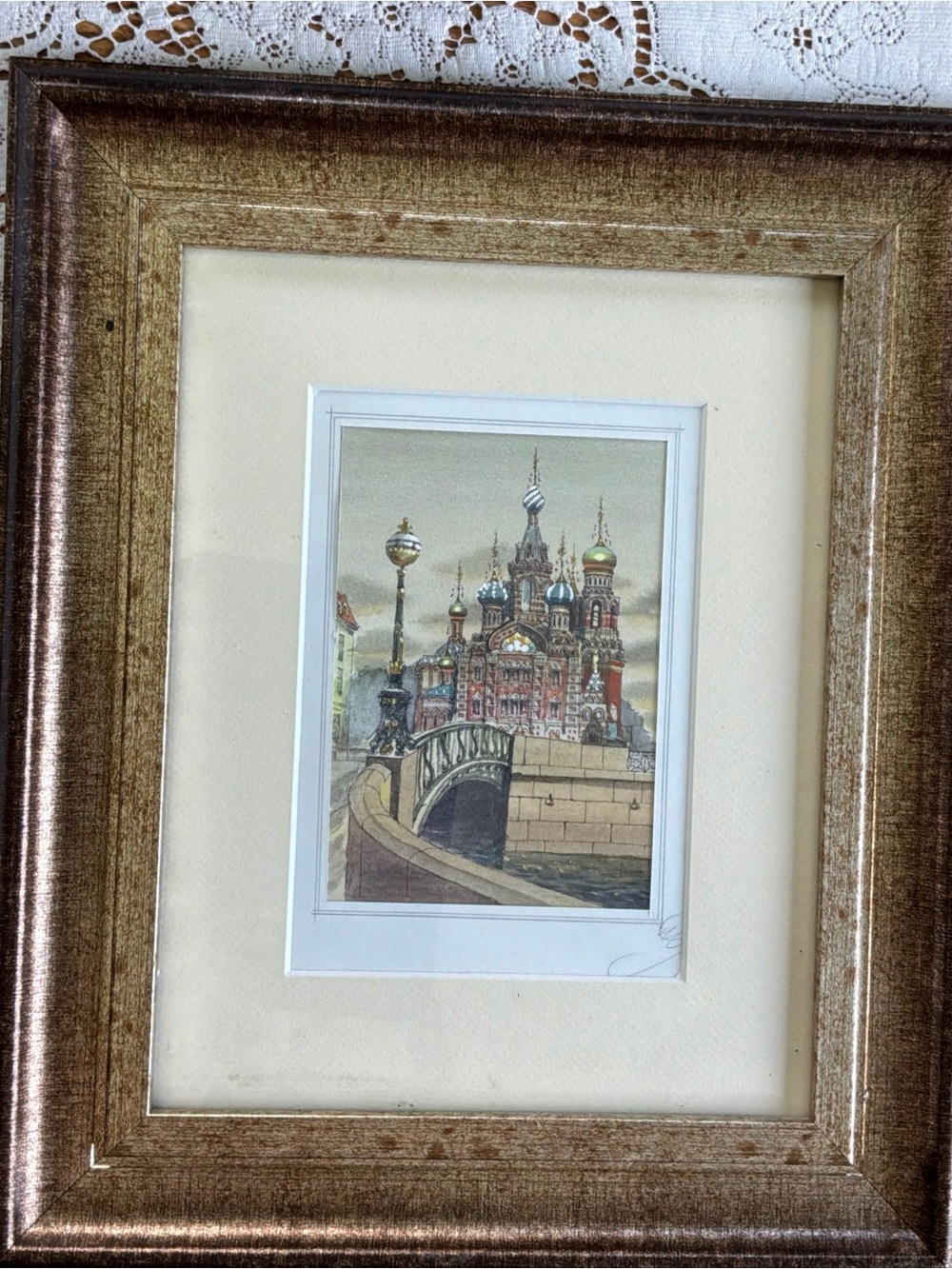 Historic Church of the Savior on Spilled Blood watercolor painting- framed